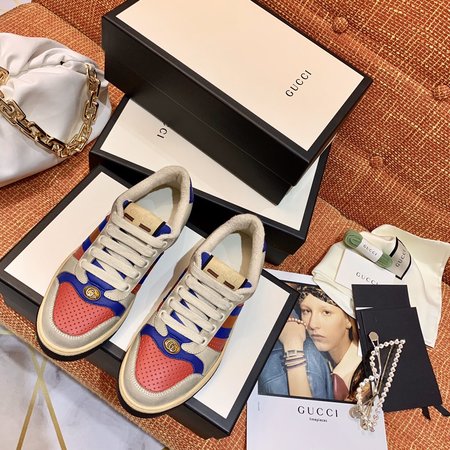 Gucci Classic embroidered GG towel velvet sneakers