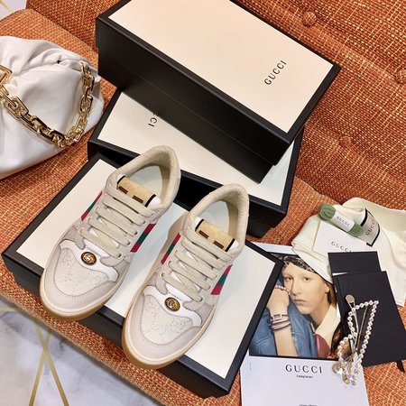 Gucci Classic embroidered GG towel velvet sneakers