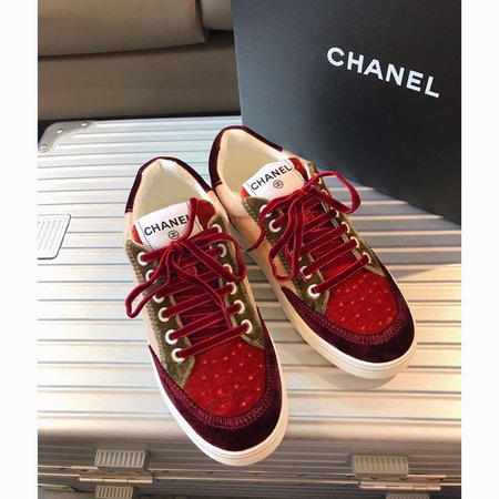 Chanel Velvet color matching sneakers casual sneakers