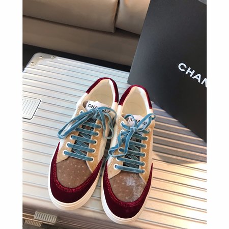 Chanel Velvet color matching sneakers casual sneakers