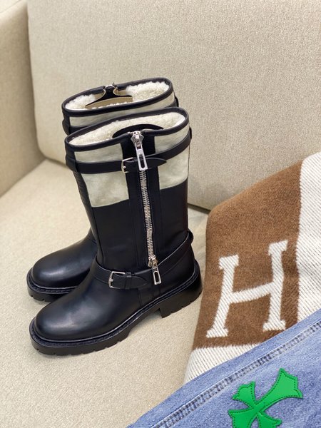 Hermes Side Zip Colorblock Tall Boots