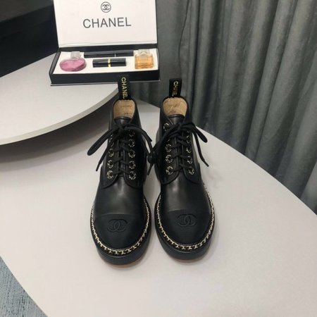 Chanel Chain letters ankle boots calfskin