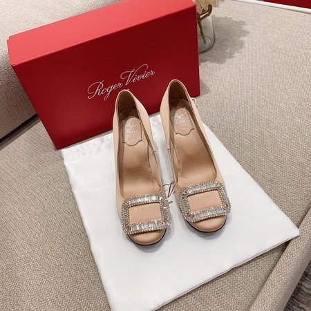 Roger Vivier Banana Heel Silk Diamond Buckle Women s Shoes