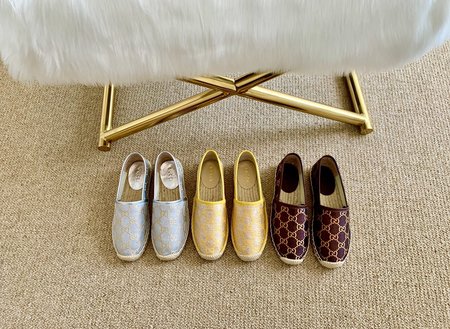 Gucci GG Lurex Straw Espadrilles