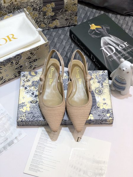 Dior J Adore slingback Toile de Jouy cotton embroidery