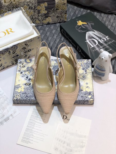 Dior J Adore slingback Toile de Jouy cotton embroidery