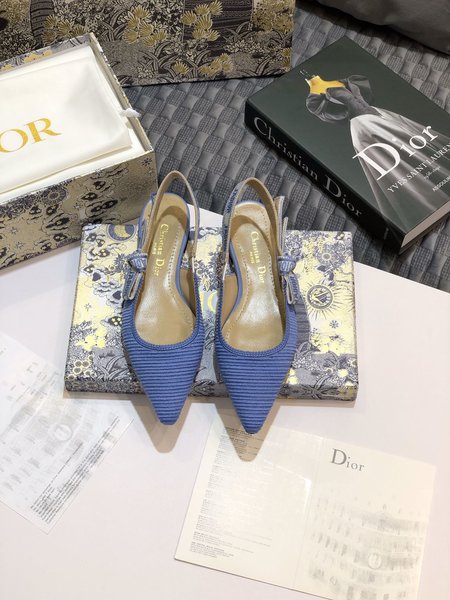 Dior J Adore slingback Toile de Jouy cotton embroidery