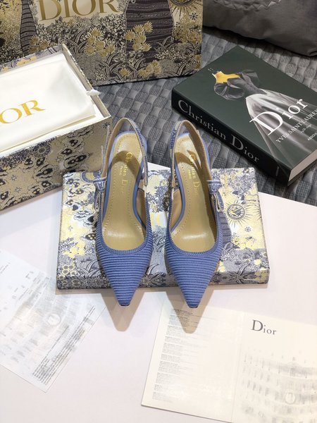 Dior J Adore slingback Toile de Jouy cotton embroidery