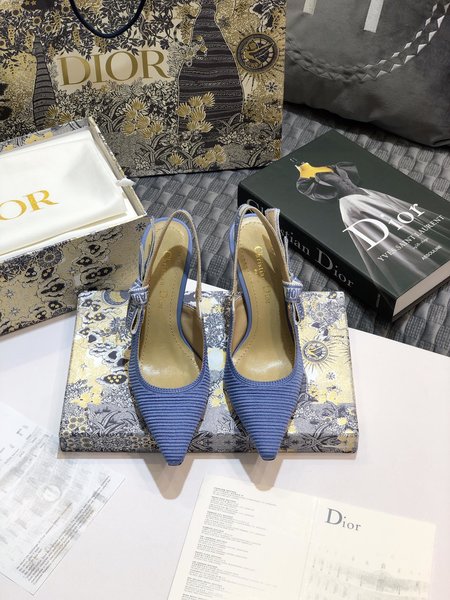 Dior J Adore slingback Toile de Jouy cotton embroidery