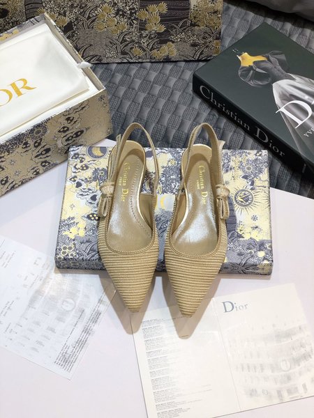 Dior J Adore slingback Toile de Jouy cotton embroidery