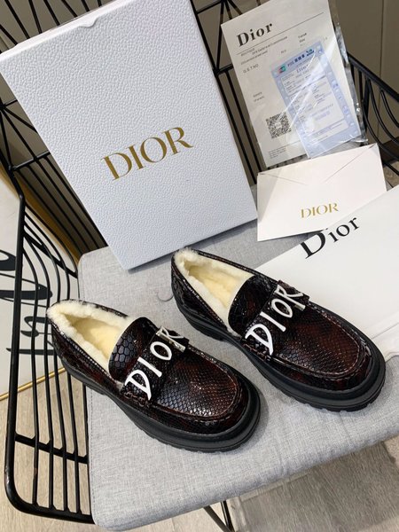 Dior Cowhide fabric warm wool lining