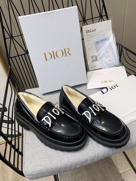 Dior Cowhide fabric warm wool lining