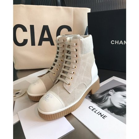 Chanel New Corduroy/Lambskin Boots