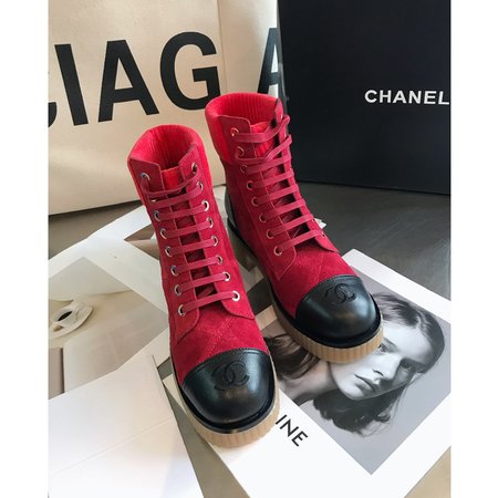 Chanel New Corduroy/Lambskin Boots