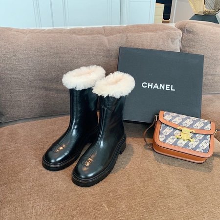 Chanel Lamb fur boots