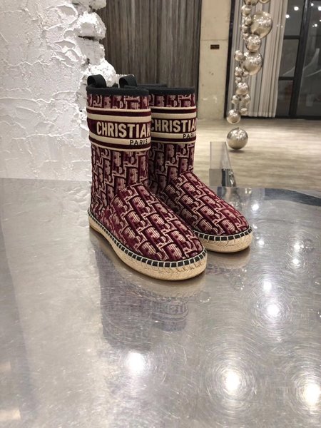 Dior Velvet embroidered snow boots