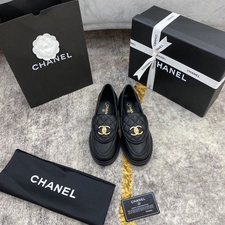 Chanel Sheepskin Hardware Logo Buckle Loafers