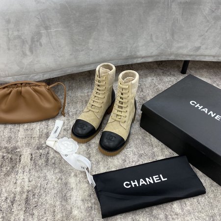 Chanel Short boots corduroy lining lambskin