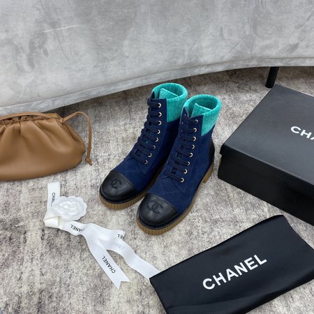 Chanel Short boots corduroy lining lambskin