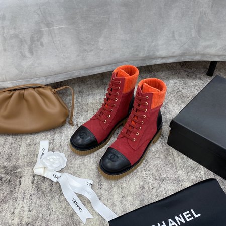 Chanel Short boots corduroy lining lambskin