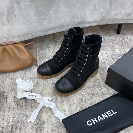 Chanel Short boots corduroy lining lambskin