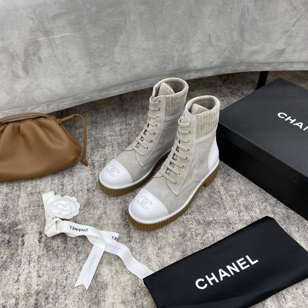 Chanel Short boots corduroy lining lambskin