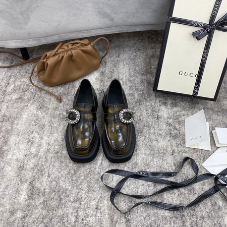 Gucci Tiger head diamond buckle loafers Dionysus series