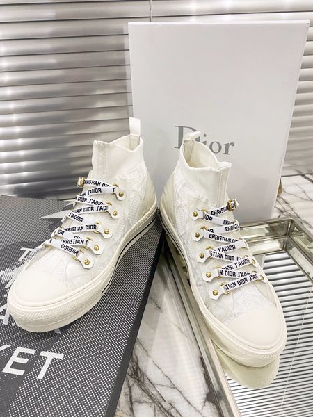 Dior OBLIQUE film perforated technical knit high-top sneakers