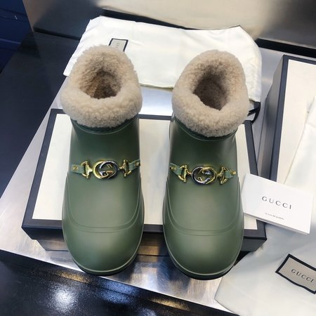 Gucci GG Horsebit fur boots