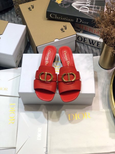 Dior CD three-dimensional letter logo flat hollow sandals