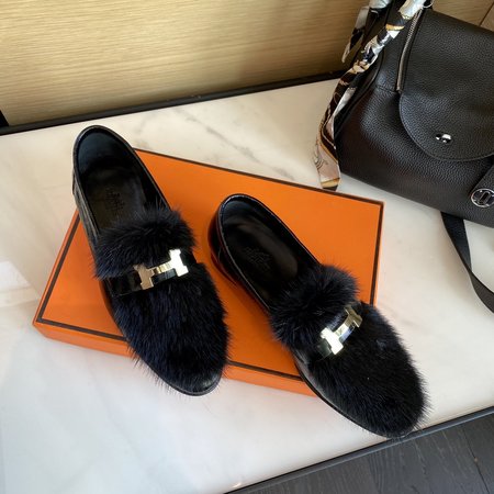 Hermes Mink fur loafers