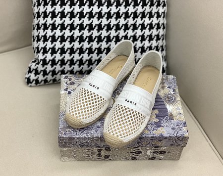 Dior Patterned jacquard embroidery cutout Espadrilles