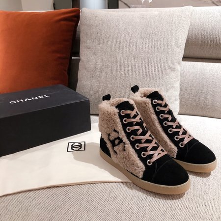 Chanel Lambs wool High Top sneakers