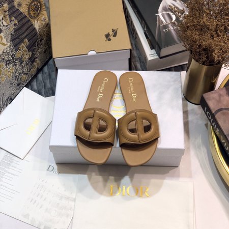 Dior CD three-dimensional letter logo flat hollow sandals