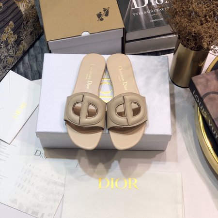 Dior CD three-dimensional letter logo flat hollow sandals