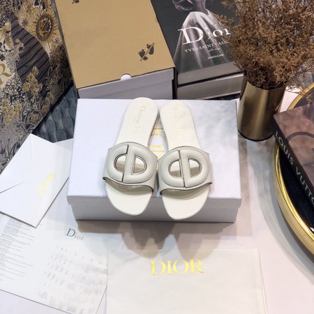 Dior CD three-dimensional letter logo flat hollow sandals