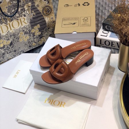 Dior CD three-dimensional letter logo flat hollow sandals