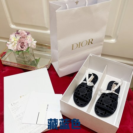 Dior Embroidered flocking slippers