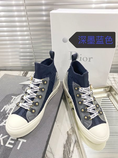 Dior OBLIQUE film perforated technical knit high-top sneakers