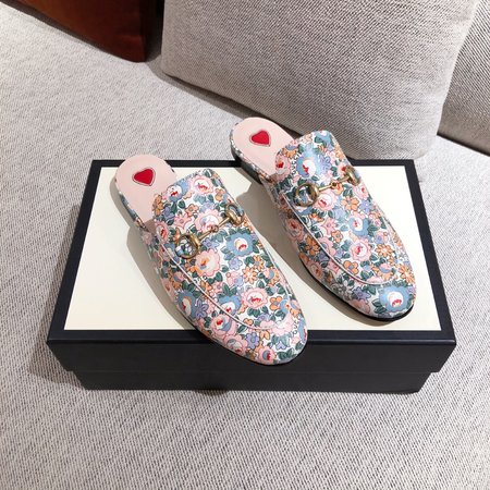 Gucci 3D flower half slippers thorn embroidery GG