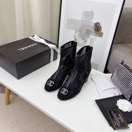 Chanel Sheepskin mesh boots