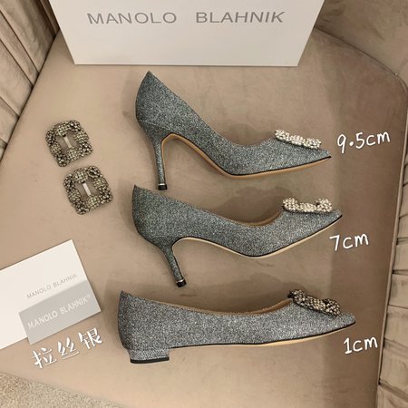 Manolo Blahnik women s snow buckle shoes