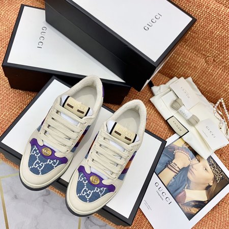 Gucci Classic embroidered GG towel velvet sneakers