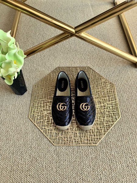 Gucci GG Lurex Straw Espadrilles