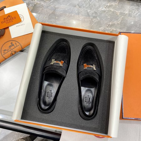 Hermes H buckle tassel loafers