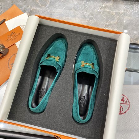 Hermes H buckle tassel loafers