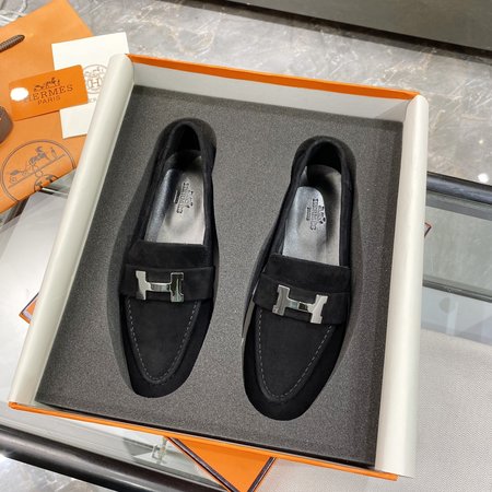 Hermes H buckle tassel loafers