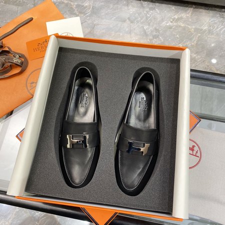 Hermes H buckle tassel loafers