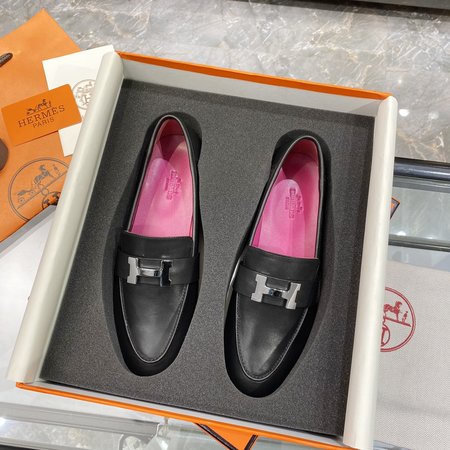 Hermes H buckle tassel loafers