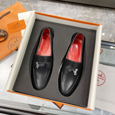 Hermes H buckle tassel loafers